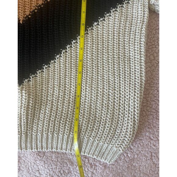 Lulus Women's Autumn Leaves Tan Multi Color Chevron Stripe Knit Sweater Sz Small - Picture 7 of 8